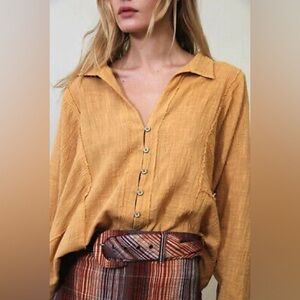 We the free one and only button down top dolman oversized size S